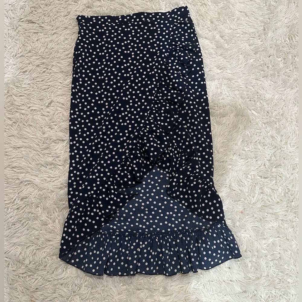 Polka-dot skirt in navy/white